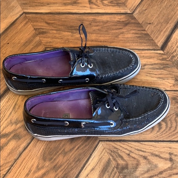 Black sequin Sperrys - Picture 1 of 3